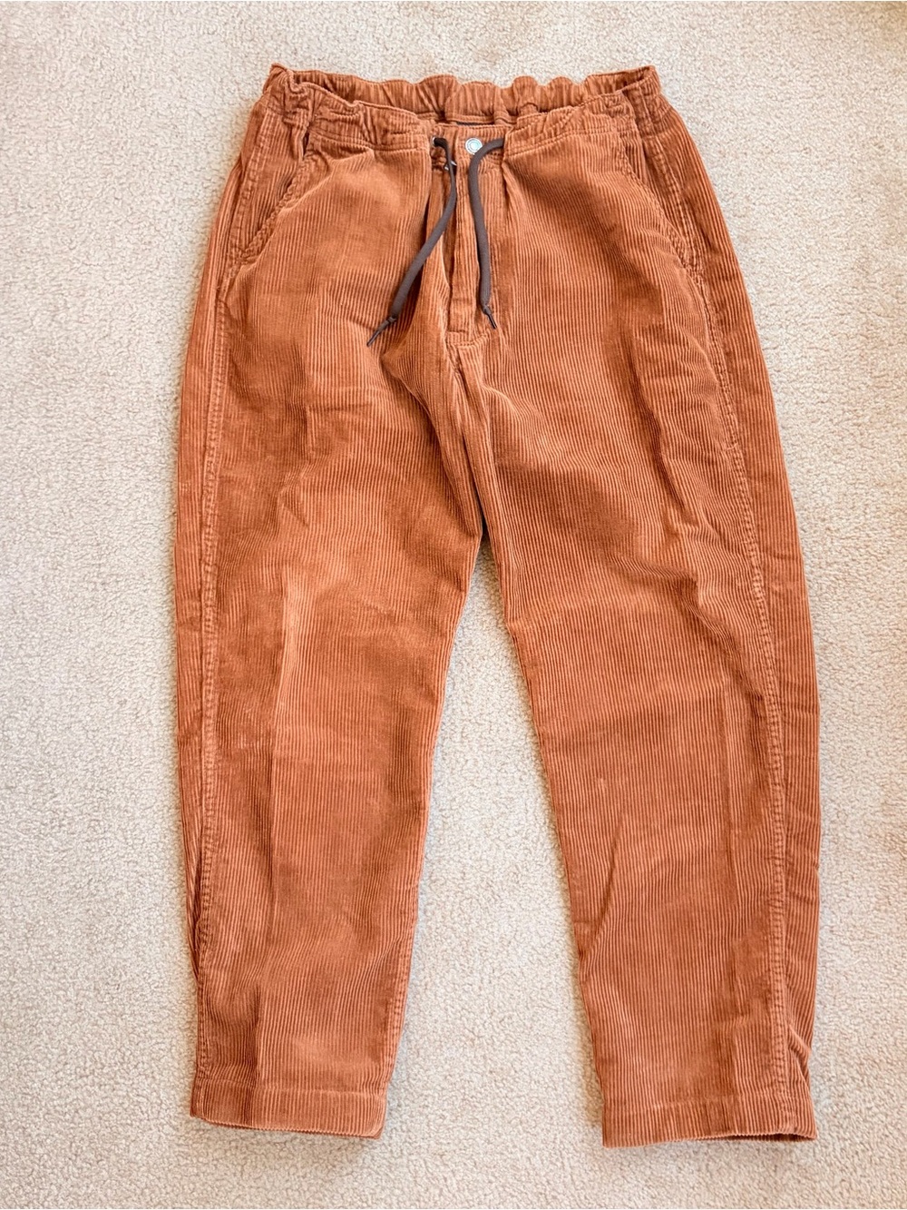 Orslow Men's Corduroy Drawstring Pants - Rust Brown